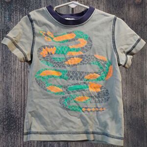 3T 90 cm Hanna Andersson Boys Metallic Snake Graphic Tee Dark Gray